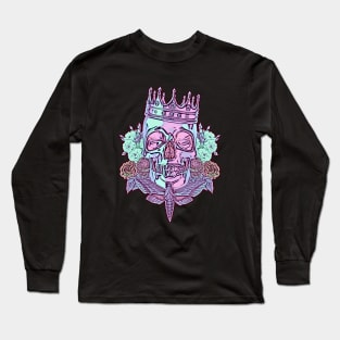 Pastel Skull And Roses Long Sleeve T-Shirt